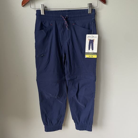 Eddie Bauer NWT boys Athletic Pants Size 7/8 Size Small Removable Pants To Short - Picture 1 of 10